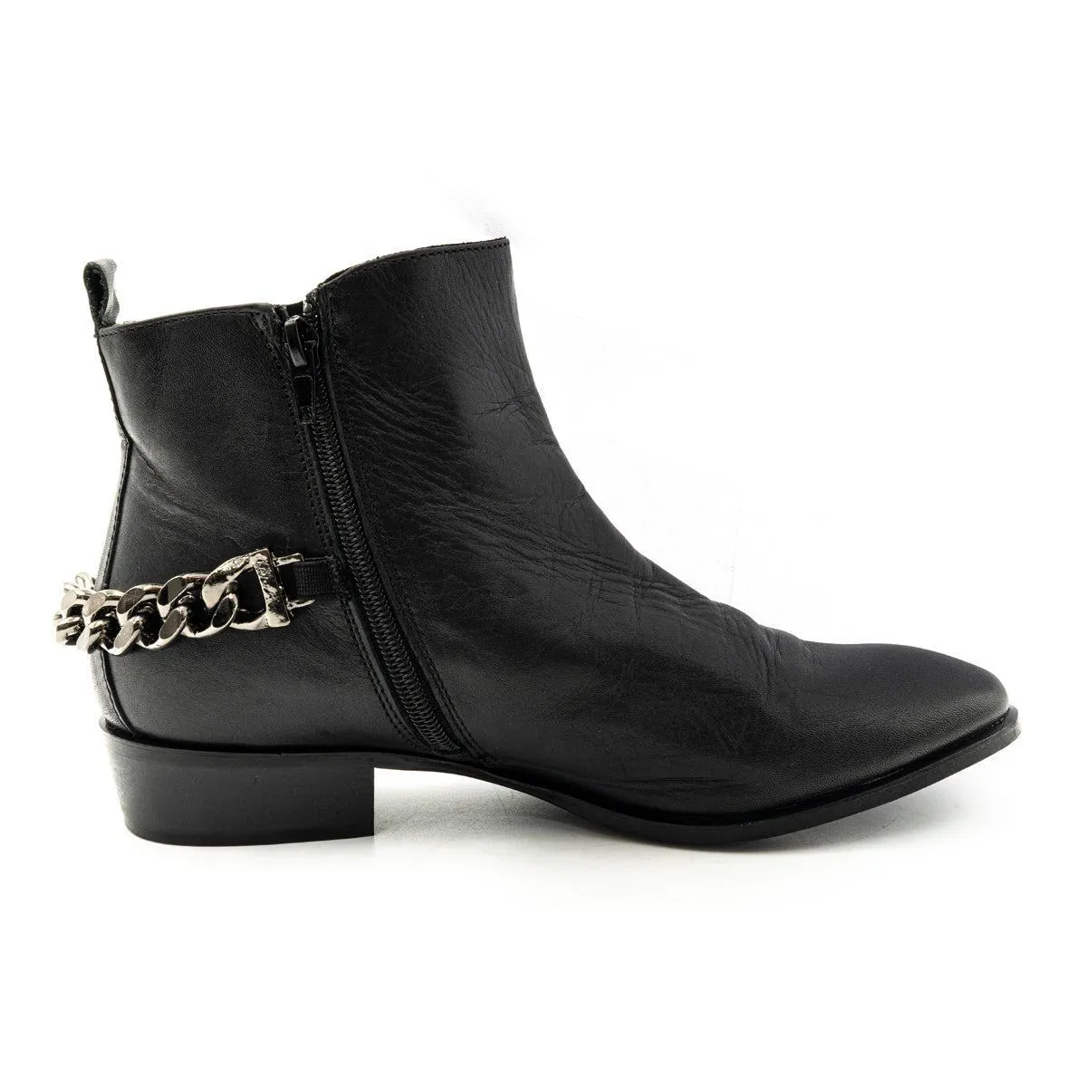 Andre Ankle Boots Leather Black Colour For Women