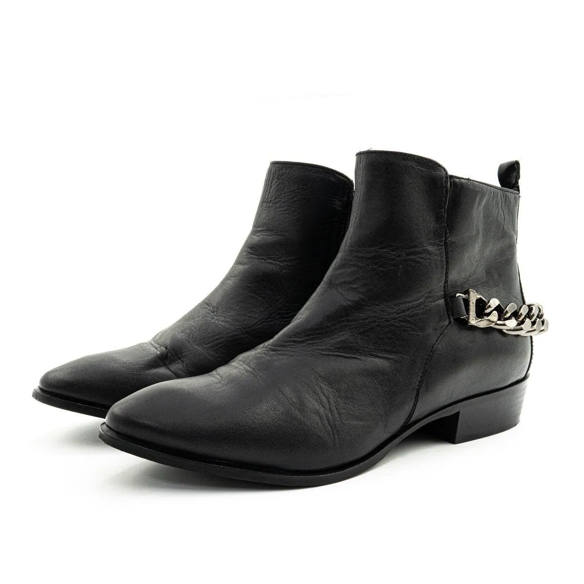 Andre Ankle Boots Leather Black Colour For Women