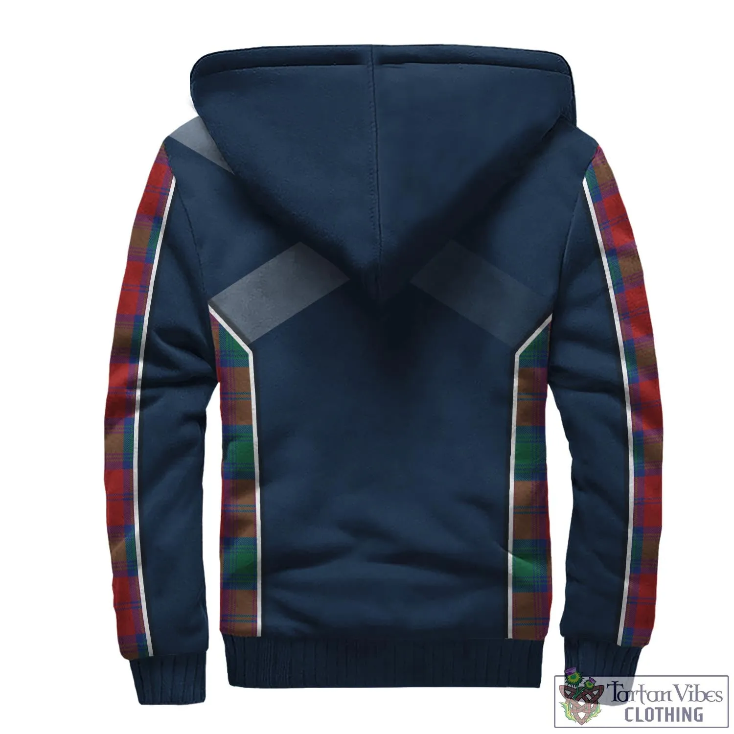 Auchinleck (Affleck) Tartan Sherpa Hoodie with Family Crest and Scottish Thistle Vibes Sport Style