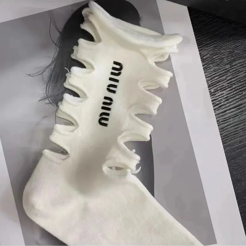 Black and White Letter Hot Stamped Socks