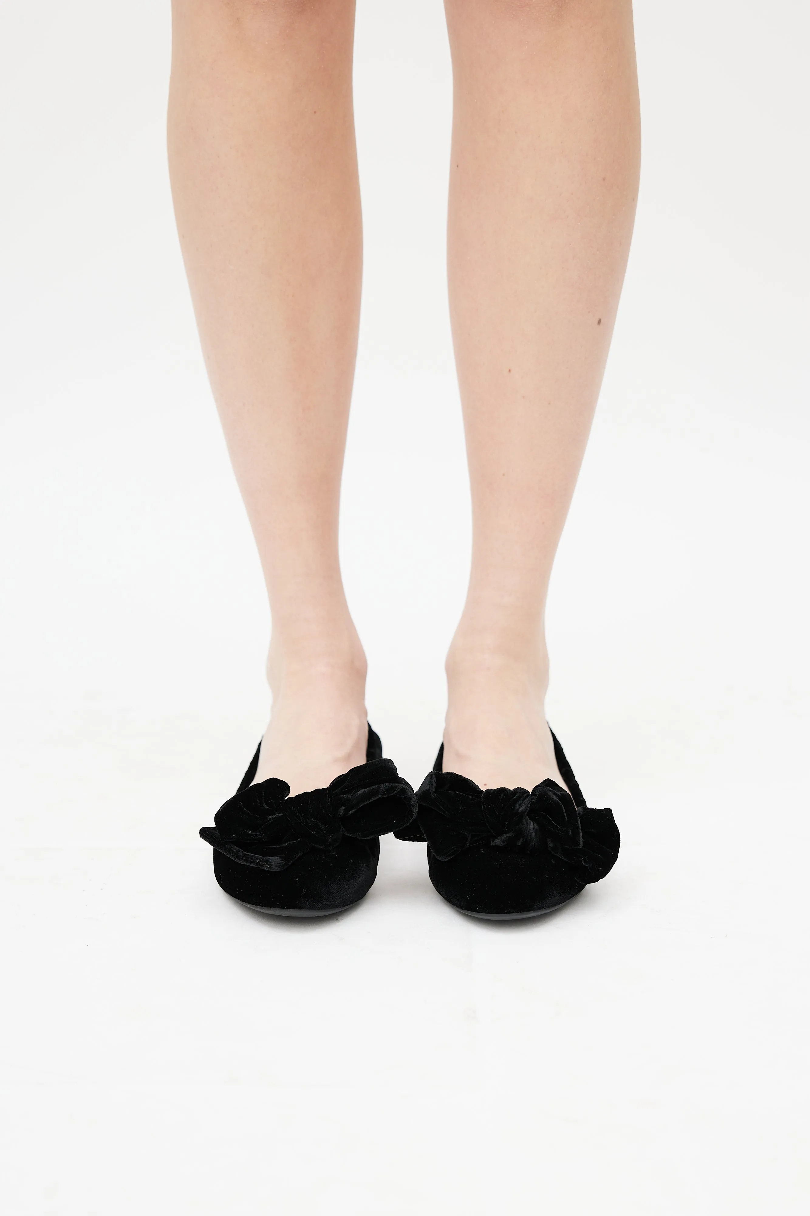 Black Velvet Bow Ballet Flat