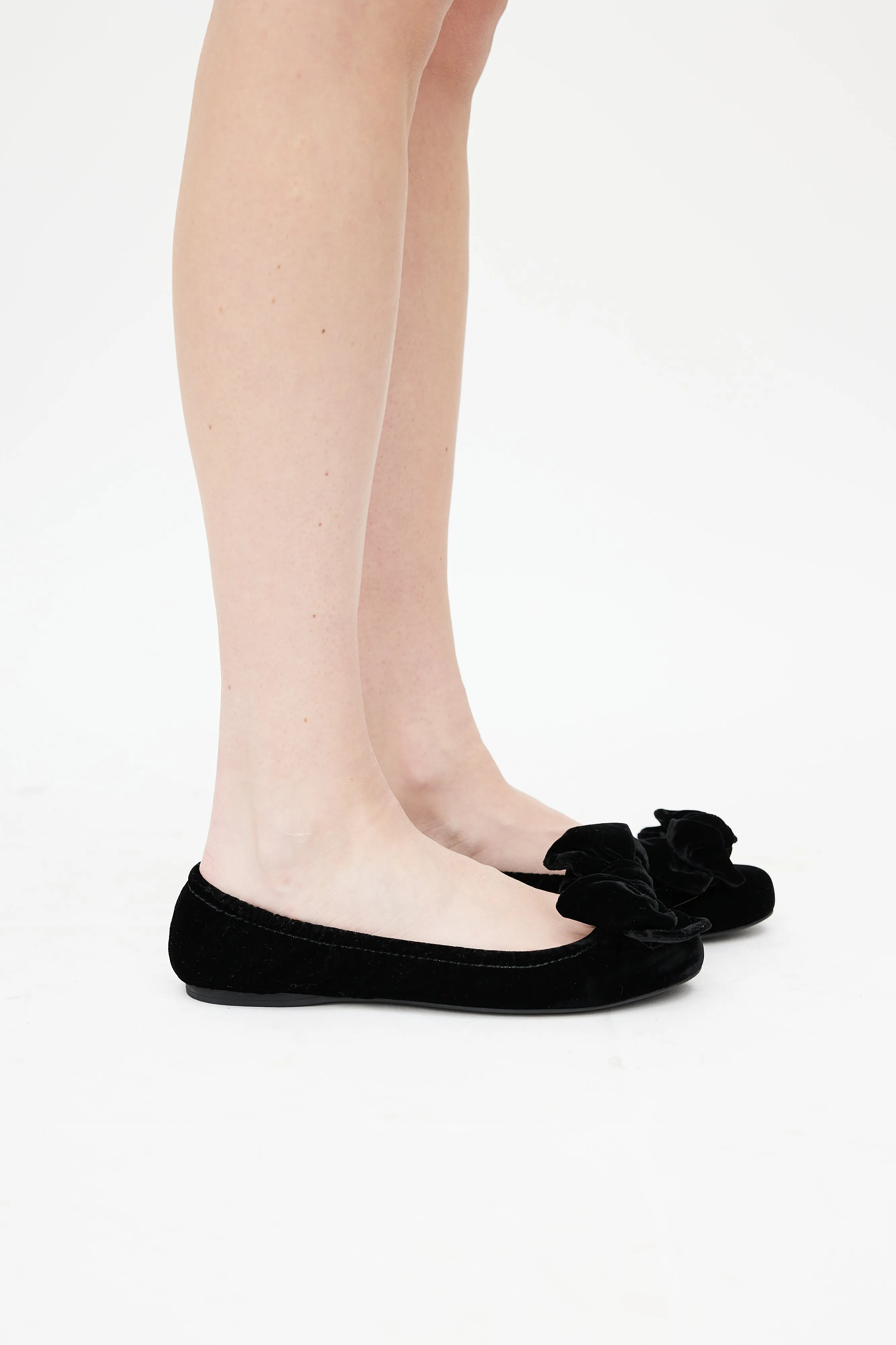 Black Velvet Bow Ballet Flat