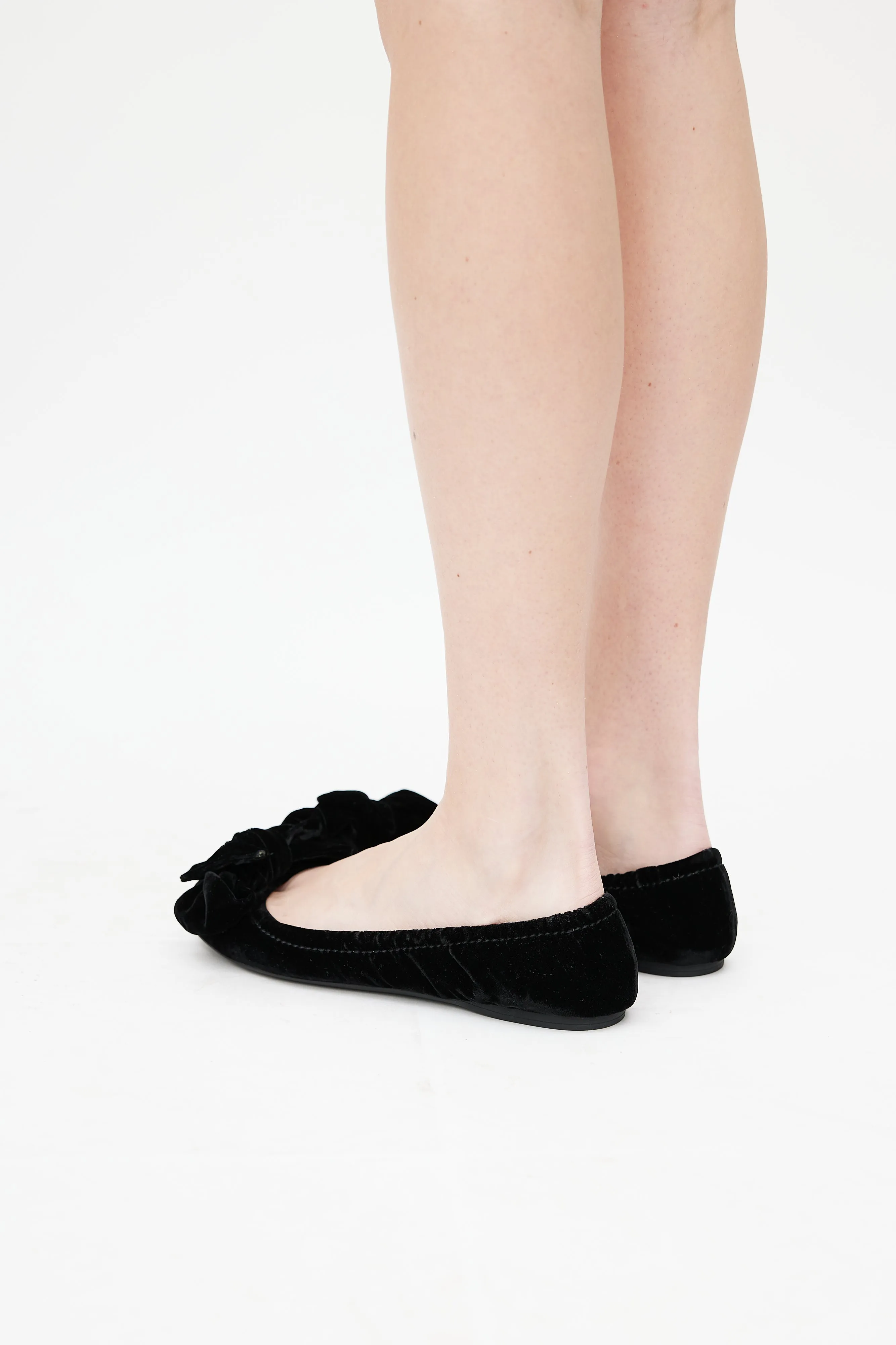 Black Velvet Bow Ballet Flat
