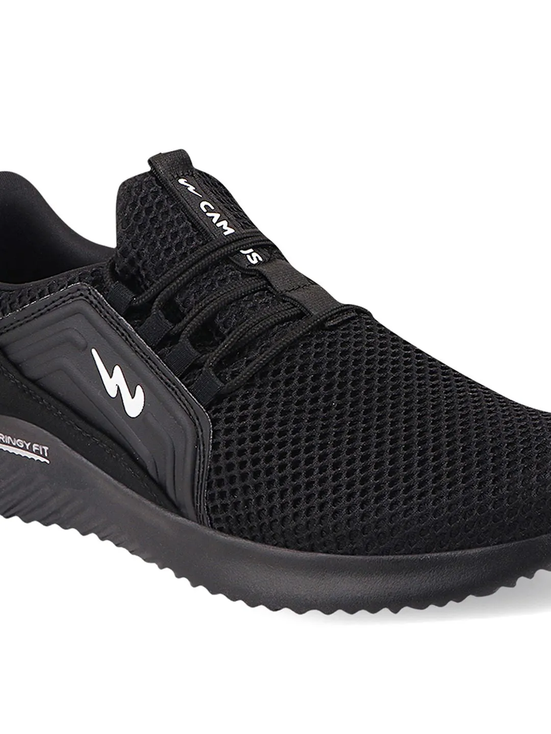 Campus Men Black Mesh Running Shoes