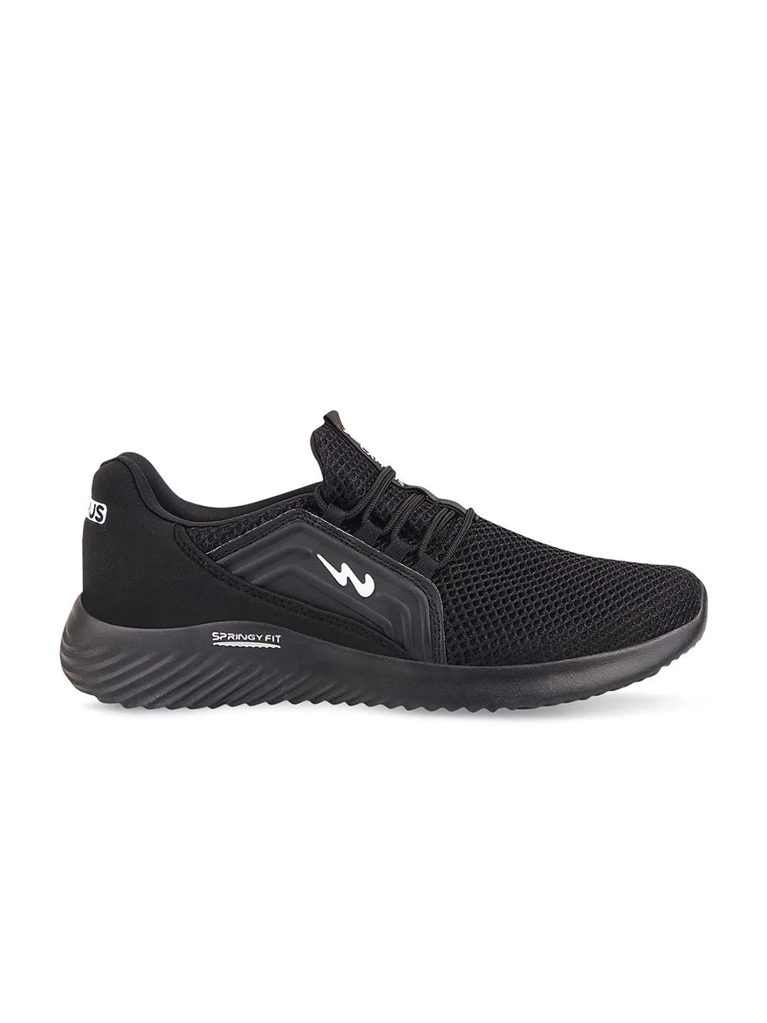 Campus Men Black Mesh Running Shoes