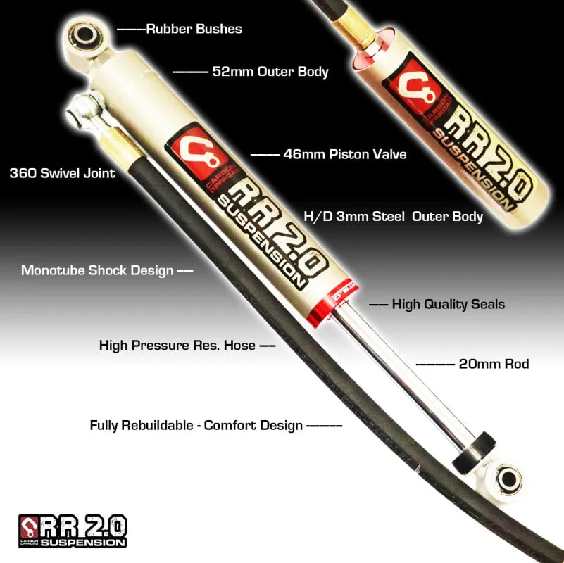Carbon Offroad RR2.0 ISUZU D-MAX 2007-11 Remote Reservoir Shock Kit