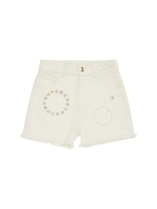 Chloé   Studded denim shorts 
