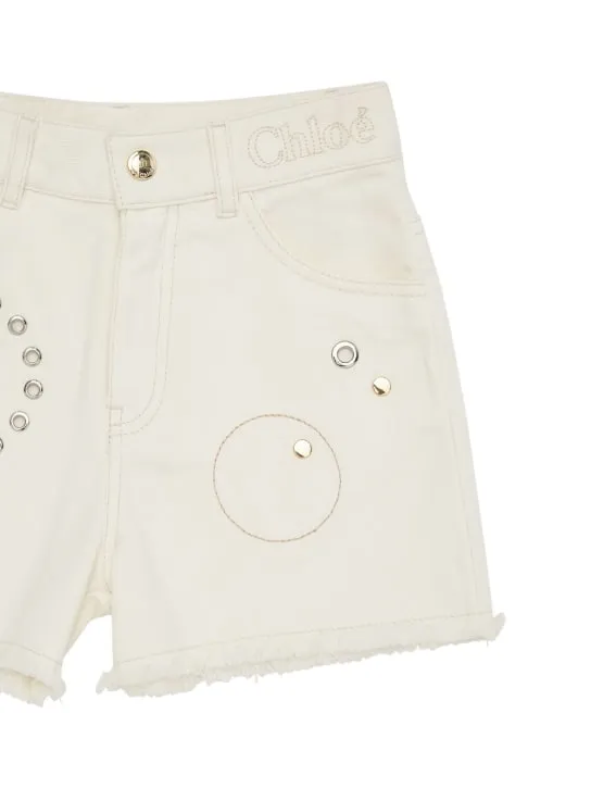Chloé   Studded denim shorts 