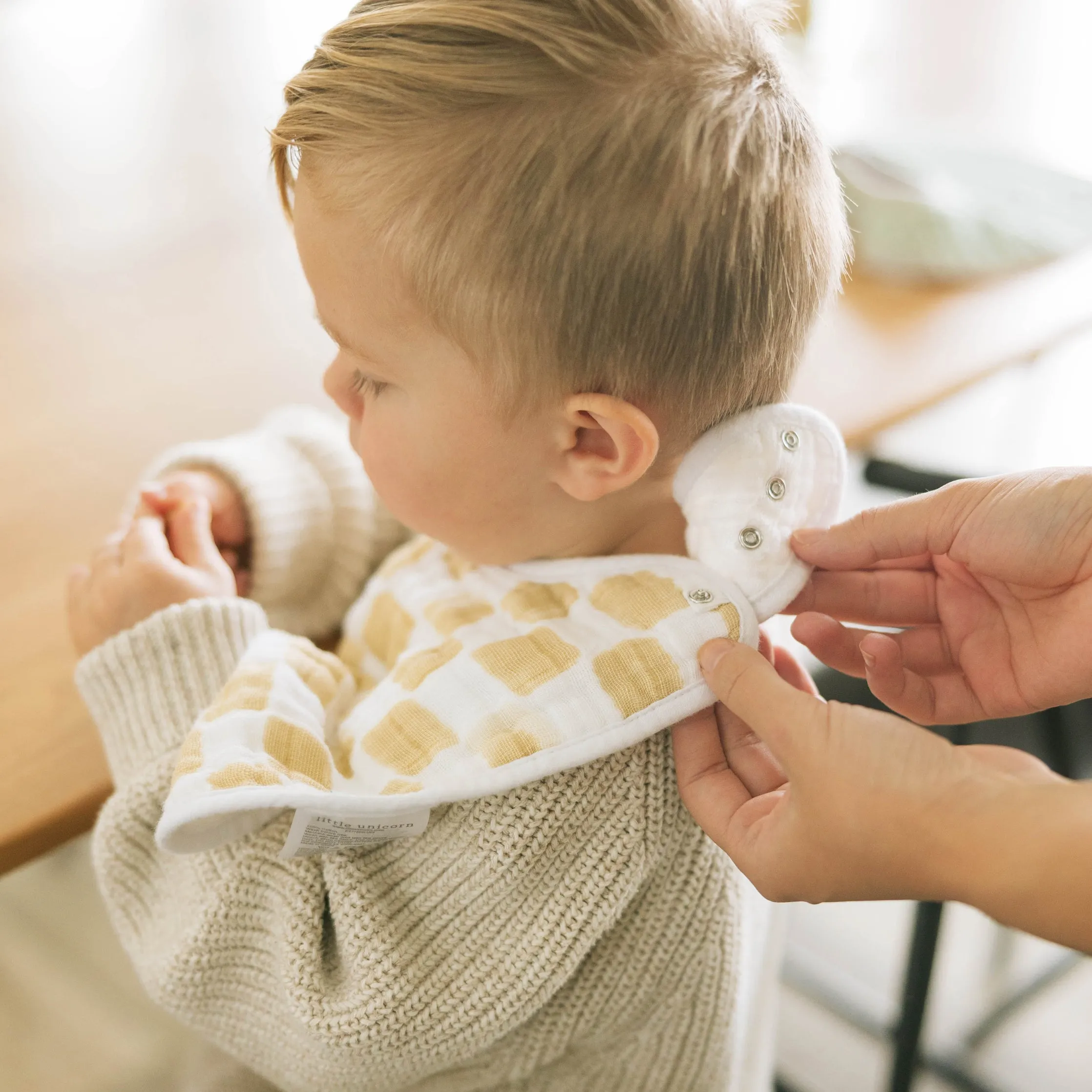 Cotton Muslin Classic Bib 3 Pack - Adobe Checker