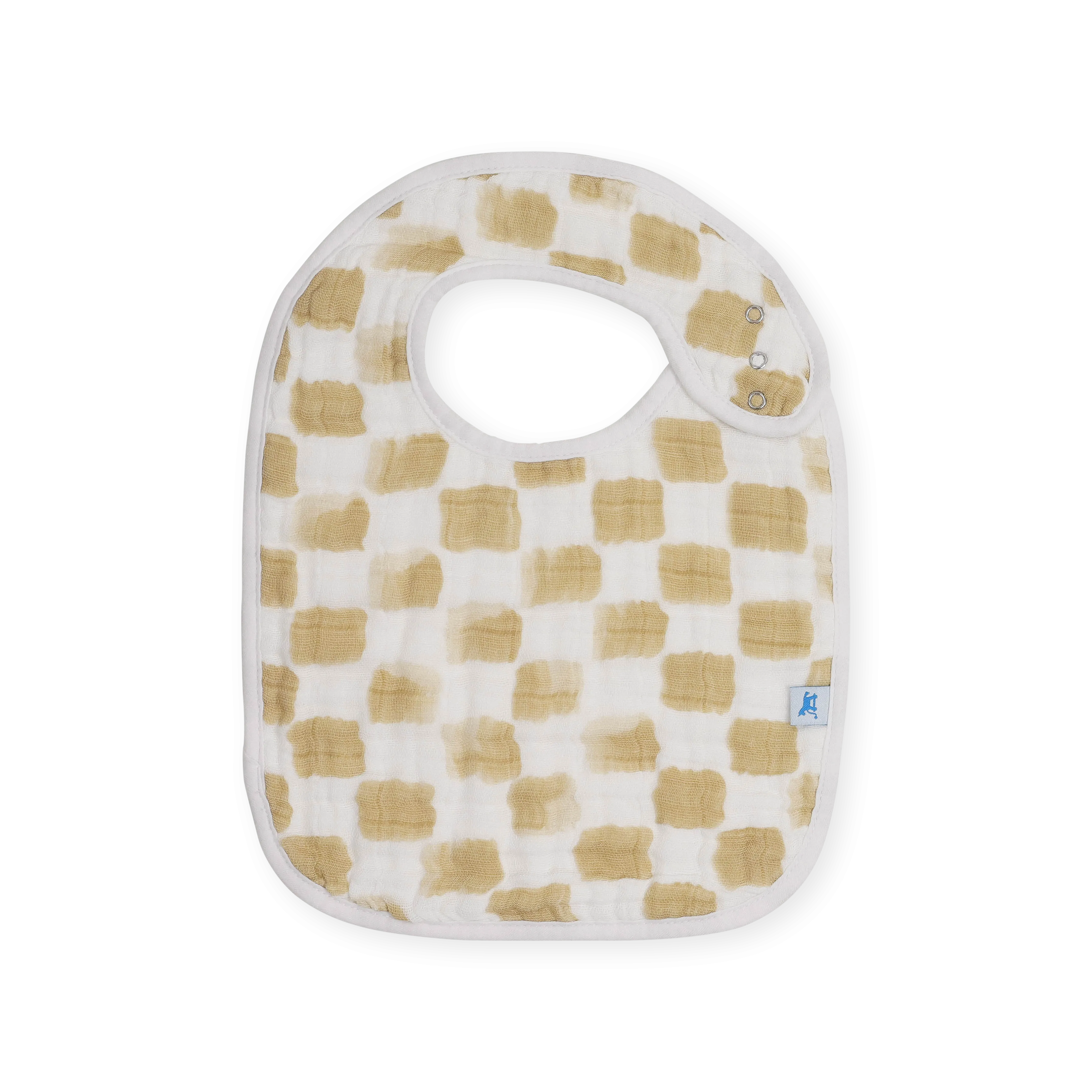 Cotton Muslin Classic Bib 3 Pack - Adobe Checker