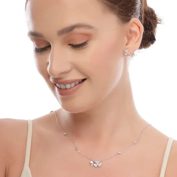 Dainty Flower Pendant Chain Set