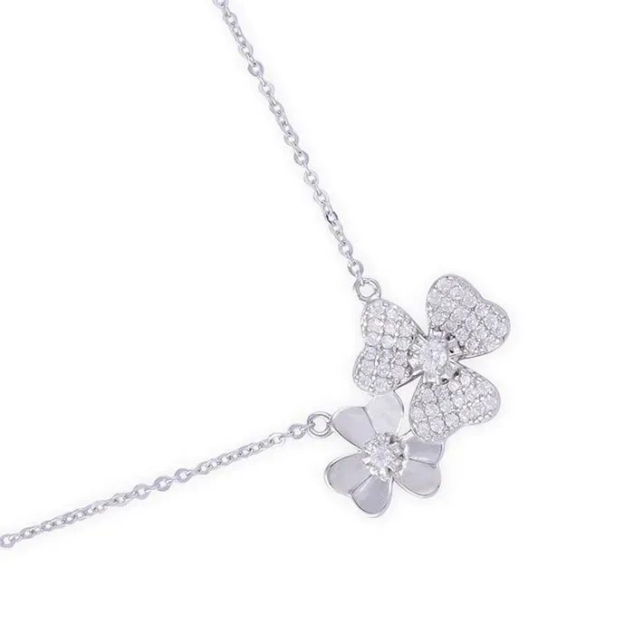 Dainty Flower Pendant Chain Set