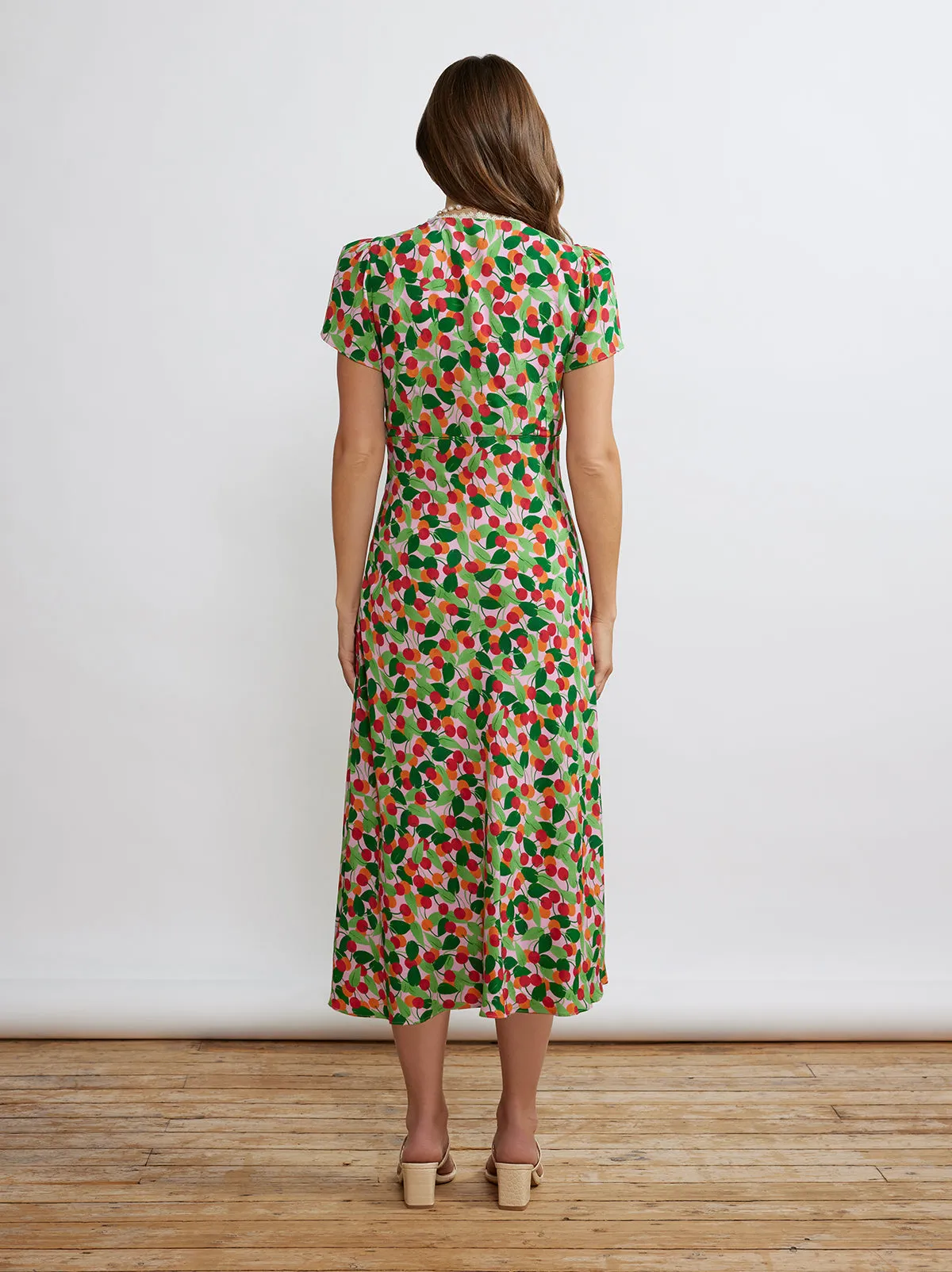 Effie Multi Cherry Midi Dress