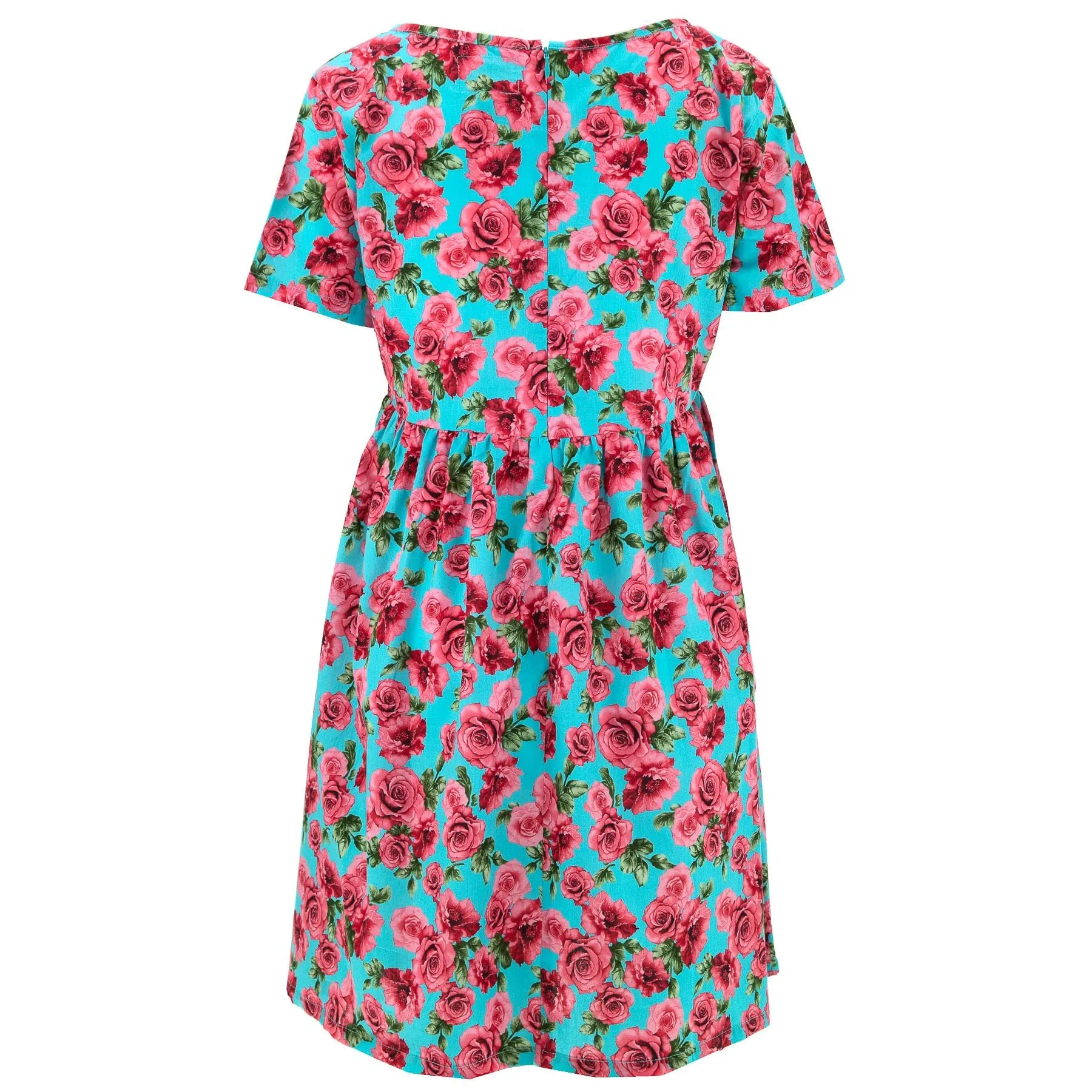 Empire Line Tea Dress - Blush Roses