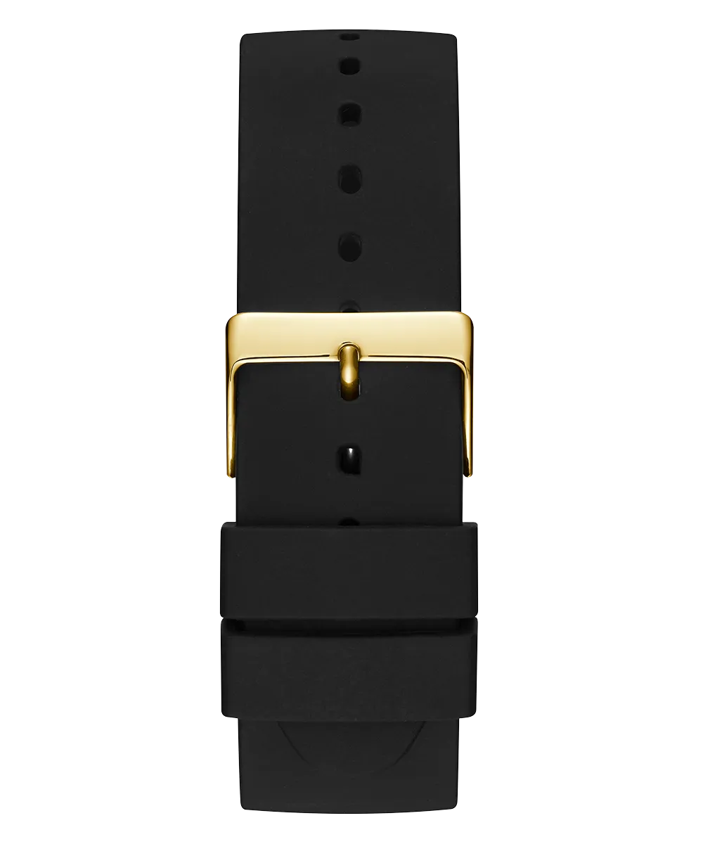 GUESS Mens Black Gold Tone Analog Watch