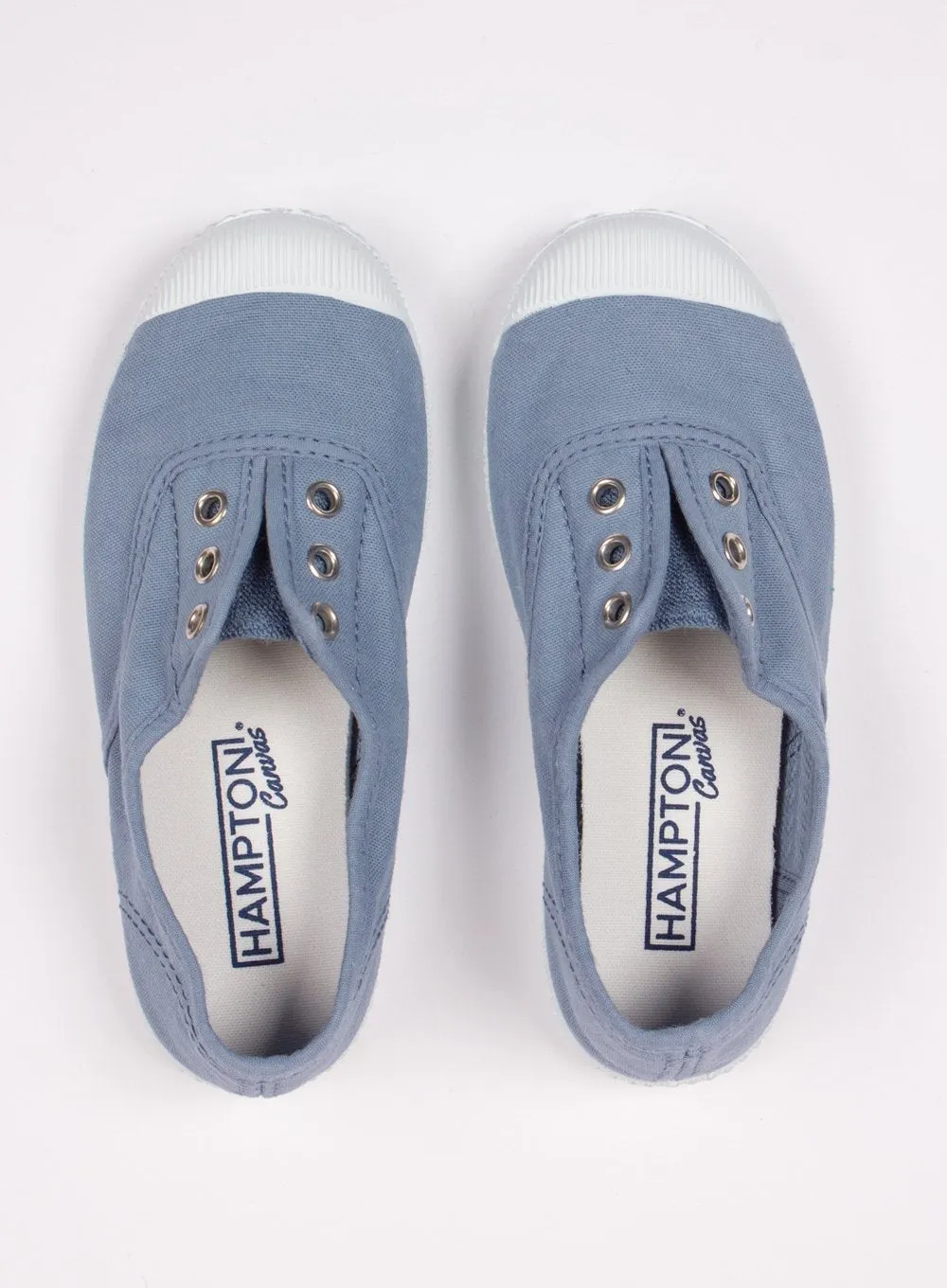 Hampton Canvas Plum Plimsolls in Steel Blue