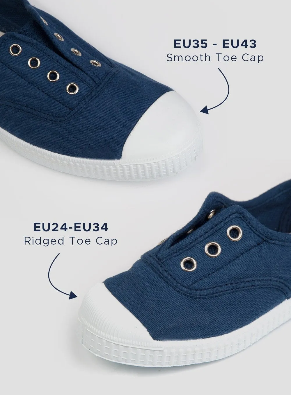 Hampton Canvas Plum Plimsolls in Steel Blue