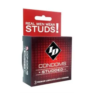 ID Studded Condoms - 3 Pack
