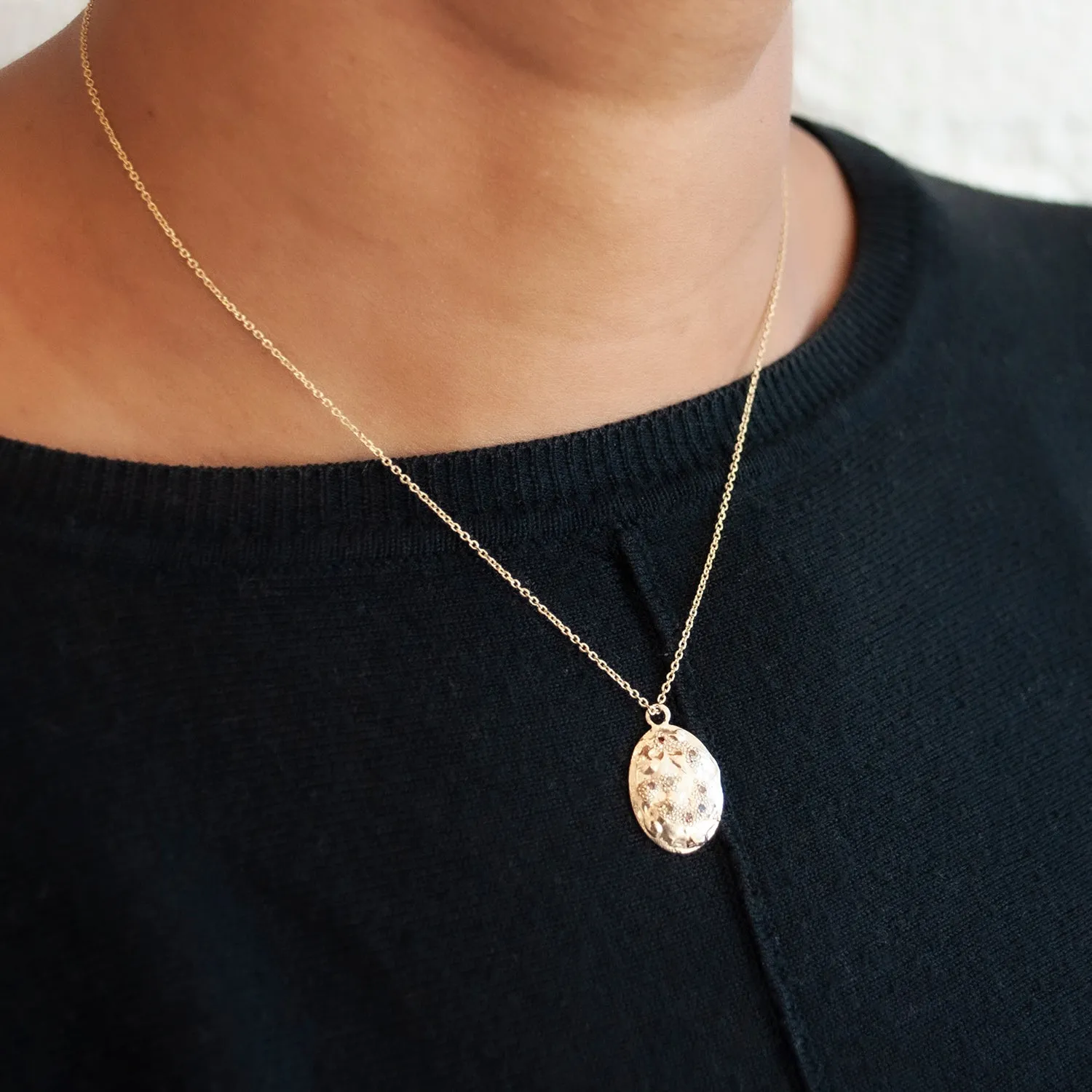 II Mixed Diamond Oval Necklace