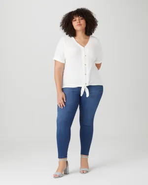 Jennifer Tie-Front Top | White