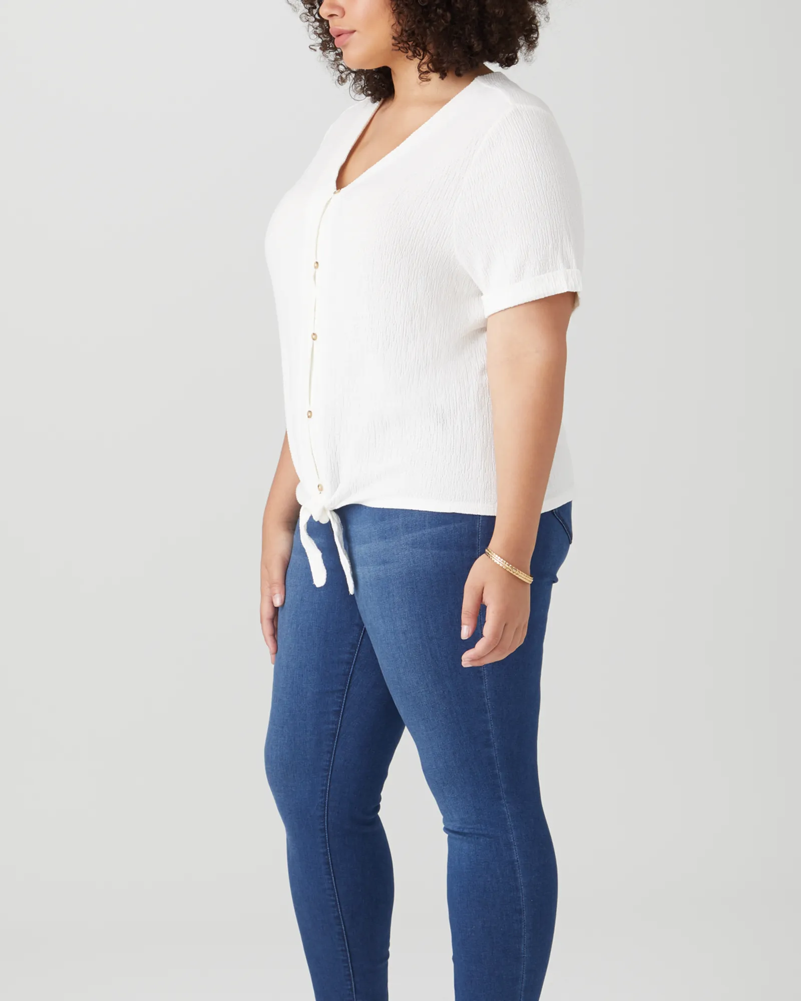 Jennifer Tie-Front Top | White