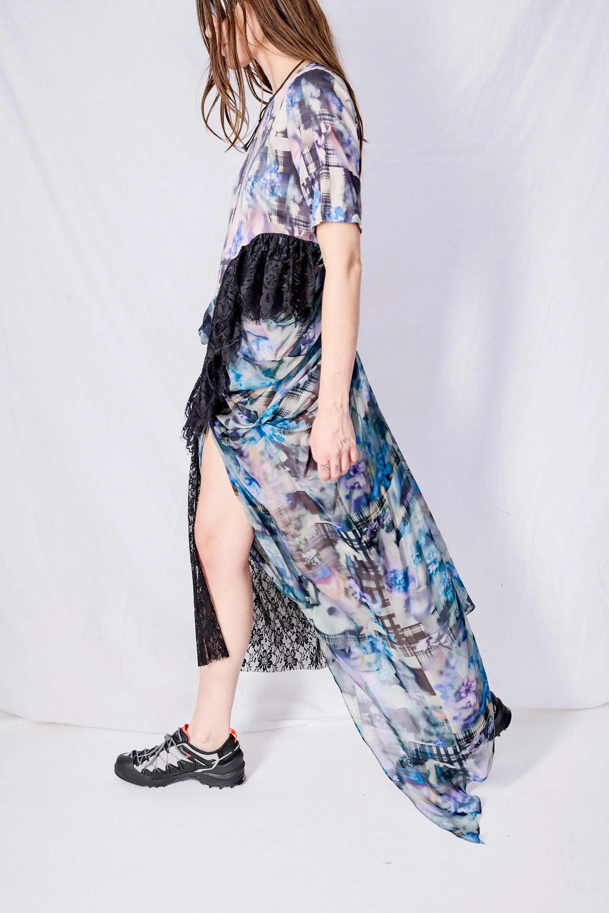 Navy Garden Blur Fanny Ritual Dress