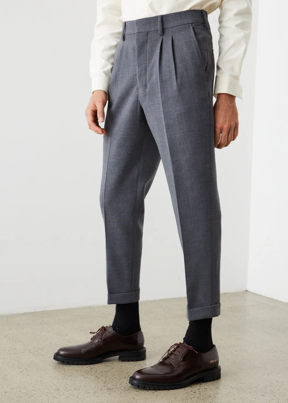 Pleated Carrot Trousers