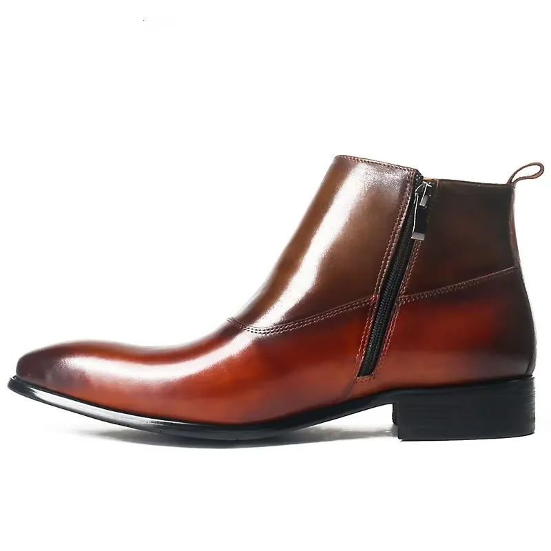 SheepLuxe Leisure Chic Cowhide Ankle Boots 1 2