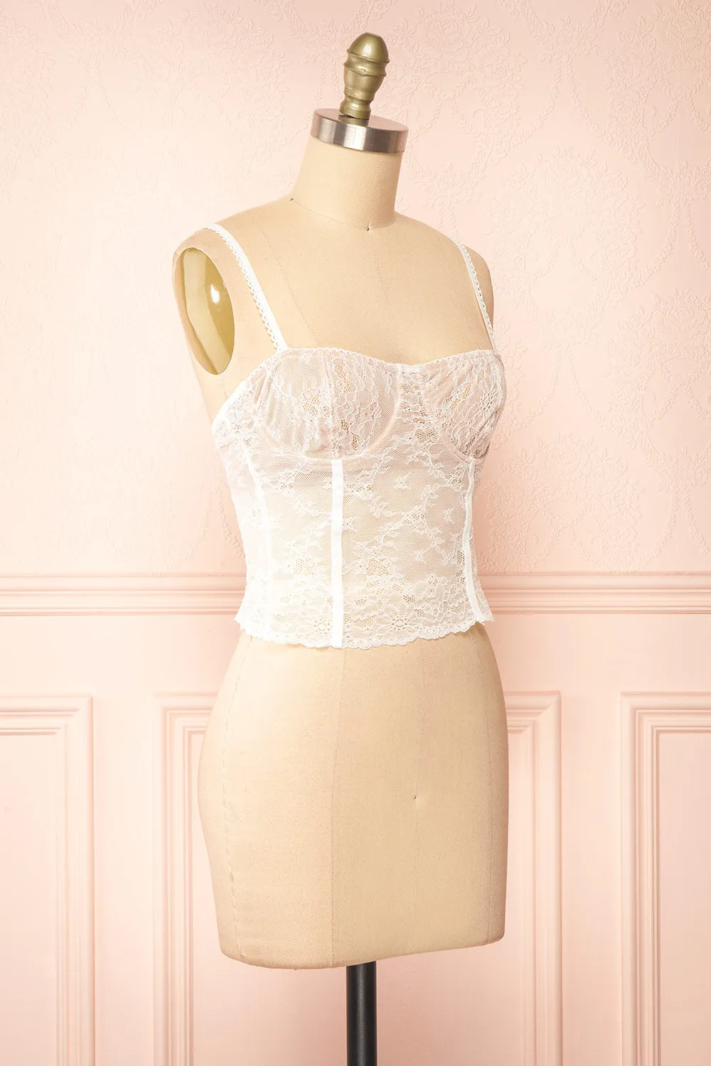Sheila | White Lingerie Style Lace Top