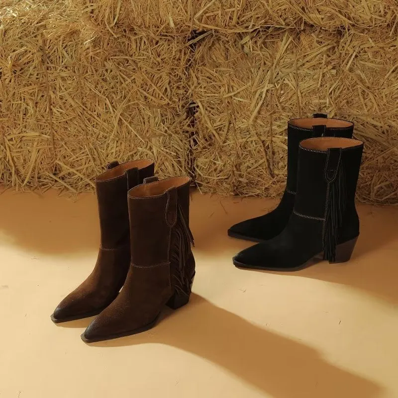 SuedeLux Autumn Chic Ankle Boots