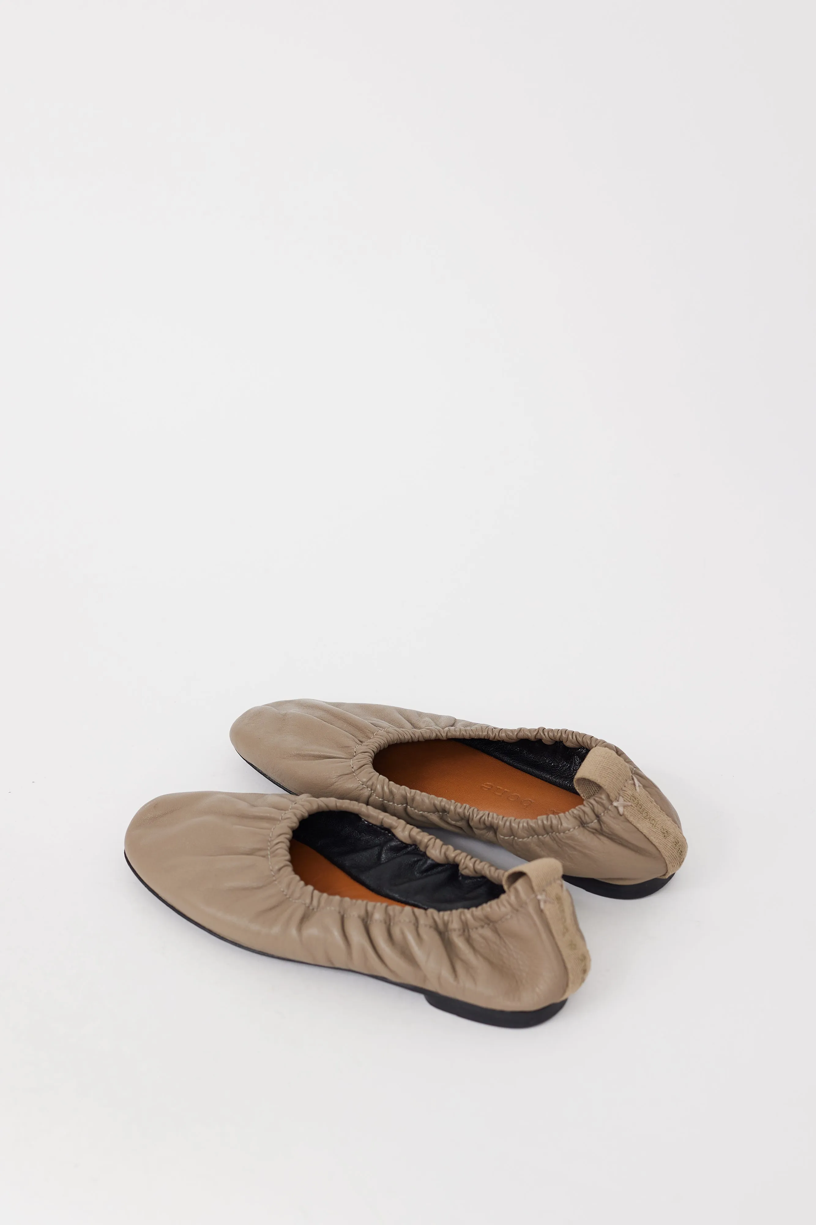 Taupe Leather Elly Ballet Flat
