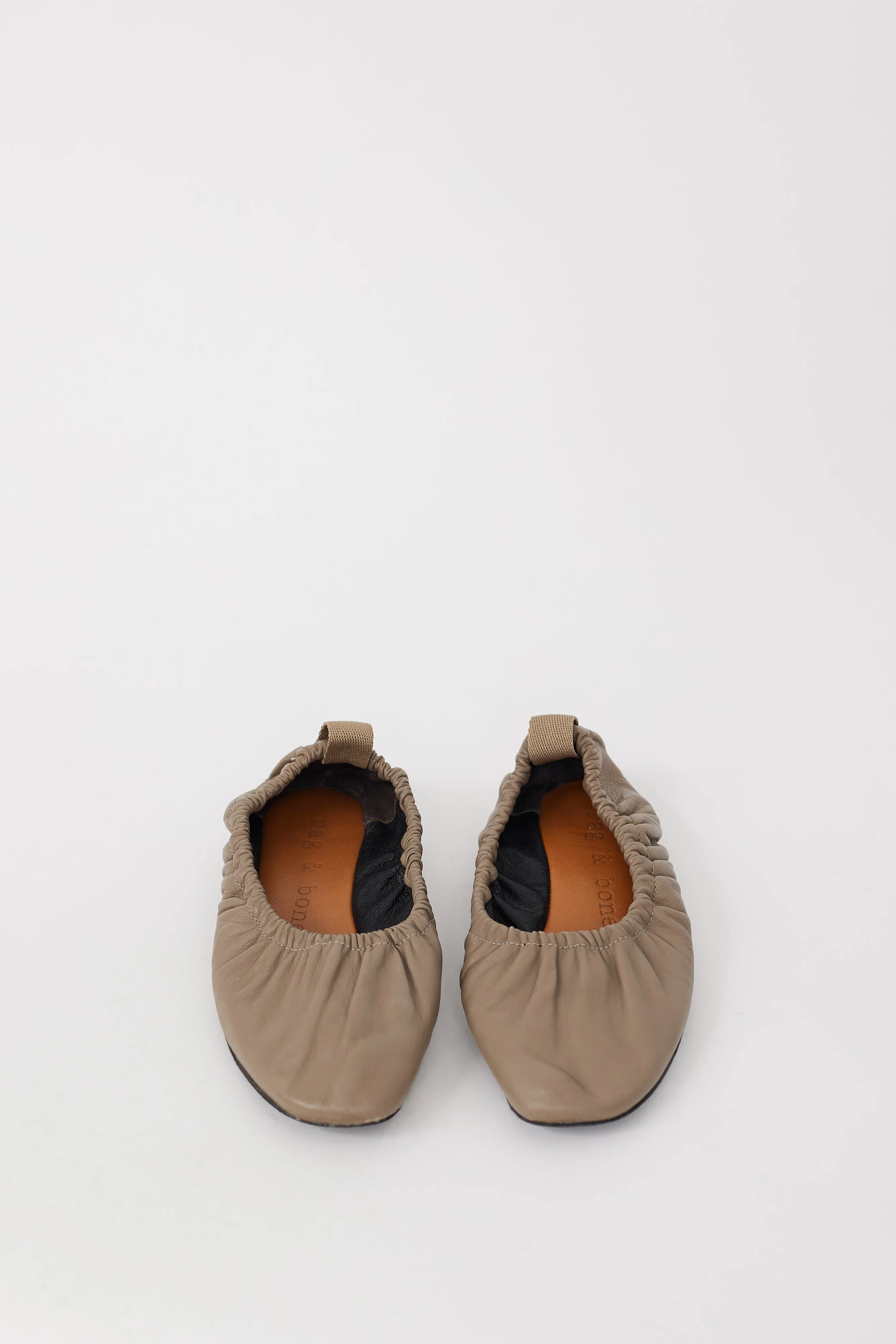 Taupe Leather Elly Ballet Flat