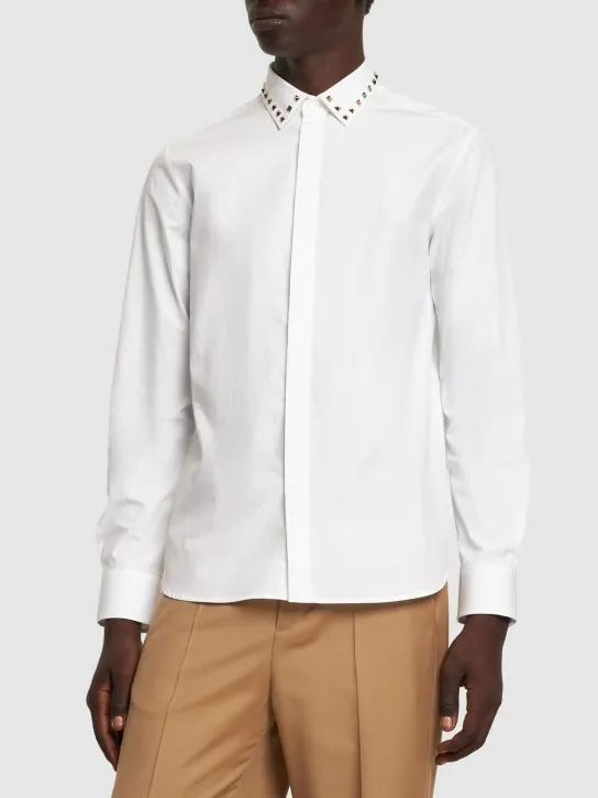 Valentino   Studded classic cotton shirt 