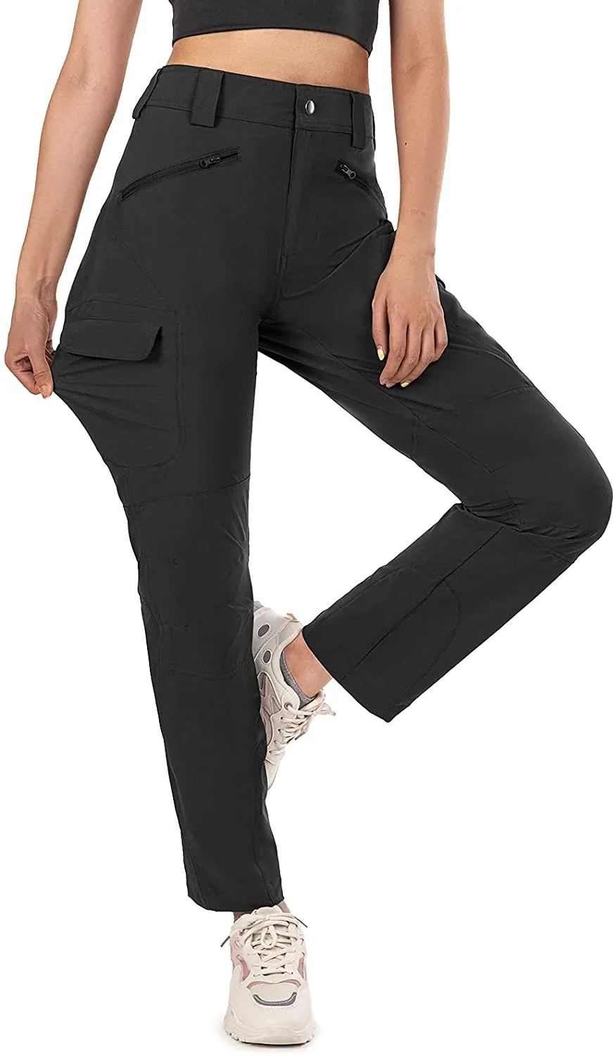 Vzteek Damen-Wanderhose-Sommer-Trekkinghose-Stretch-Atmungsaktiv-Outdoorhose-leicht-treckinghose 4 Reißverschlusstaschen Kletter Camping Arbeits Touren Herbst Bequeme Casual Hiking Pants