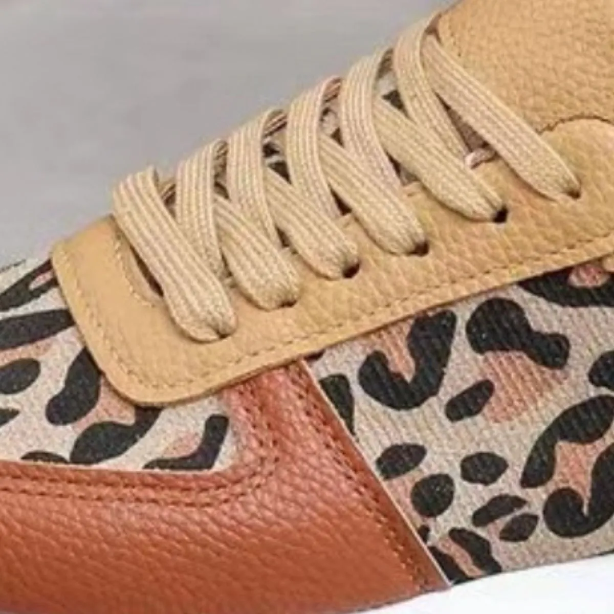 Women's Animal Print Lace Sneakers