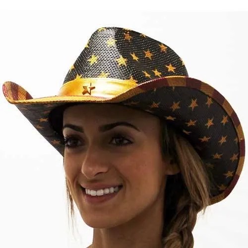 Womens Western American Flag Cowboy Hat