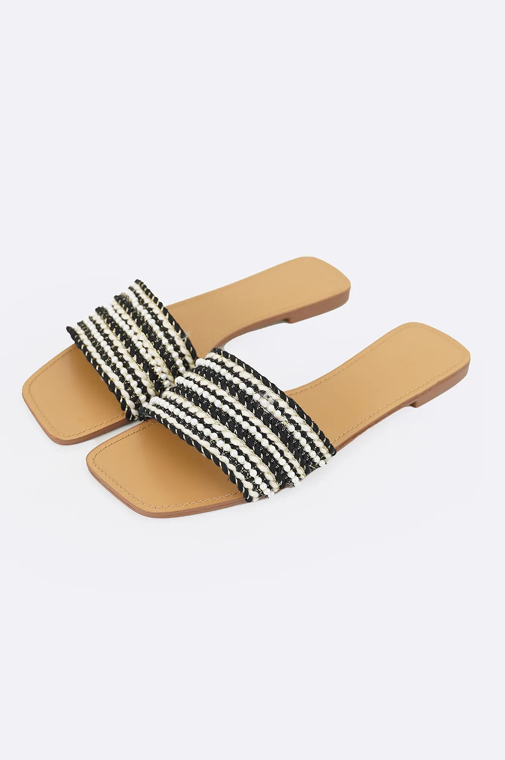 WOVEN PEARL SLIDES